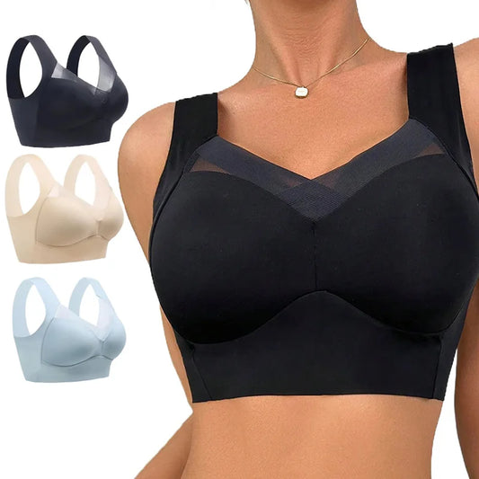 Wide Strap Wireless Sports Bra