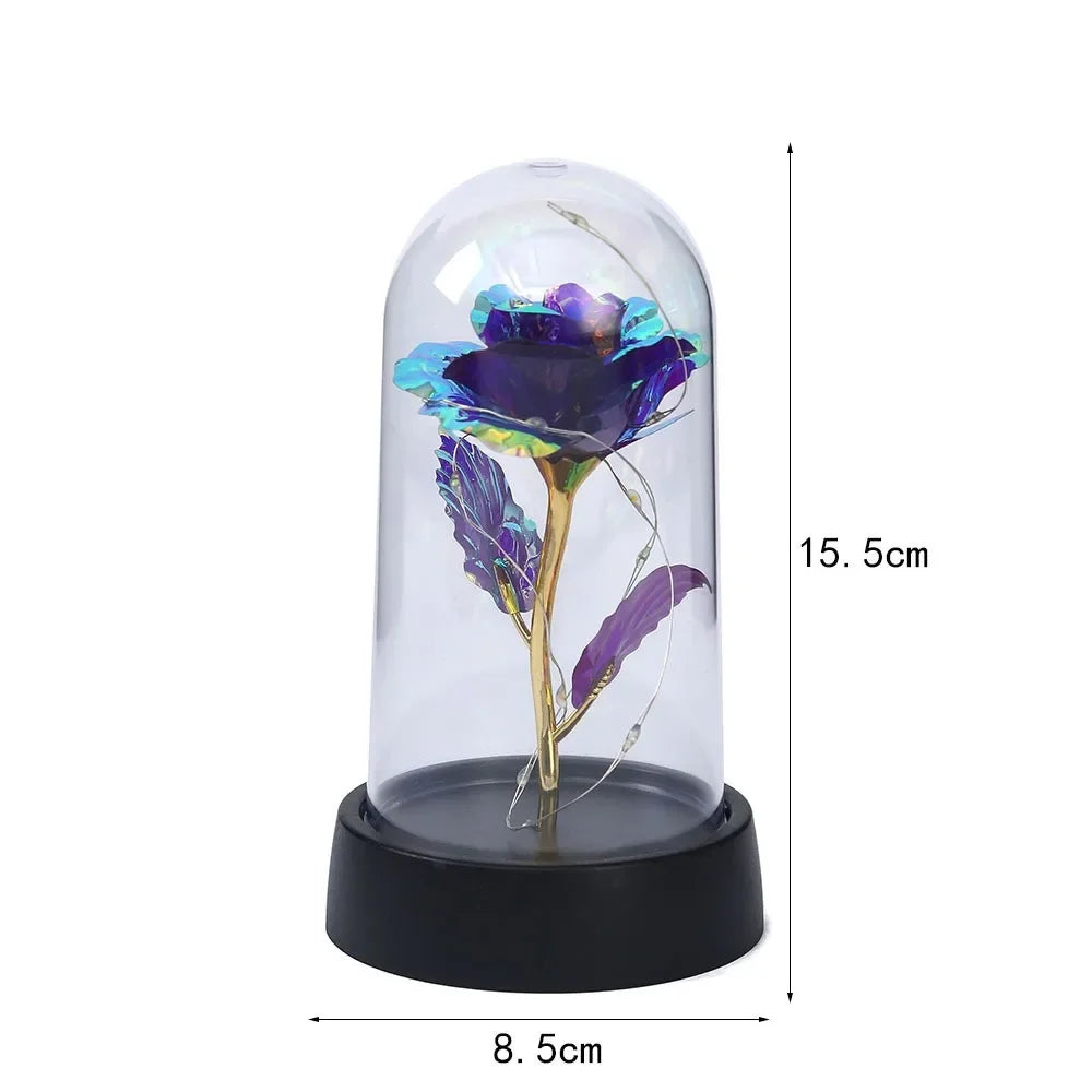 "Eternal Rose LED Light in Glass Dome - Perfect Gift for Valentine's Day & Weddings!"